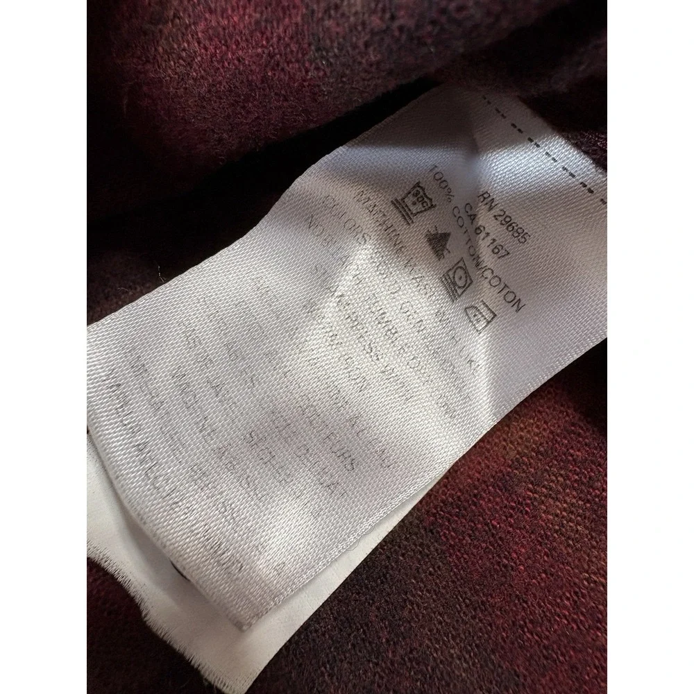 Pendleton Mason Flannel Shirt Mens L Red Burgundy Plaid Excellent Cotton‎ Button